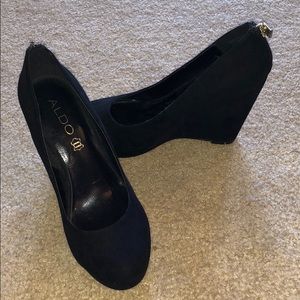 Black Nubuck Wedges ALDO
